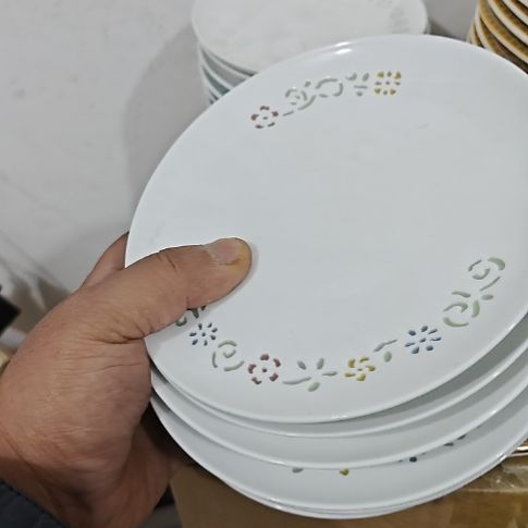 瓷玲珑七彩6寸骨碟10个微瑕疵