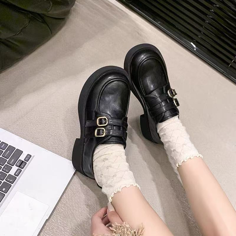 春季时尚小皮鞋英伦风软底舒适百搭款乐福单鞋1876