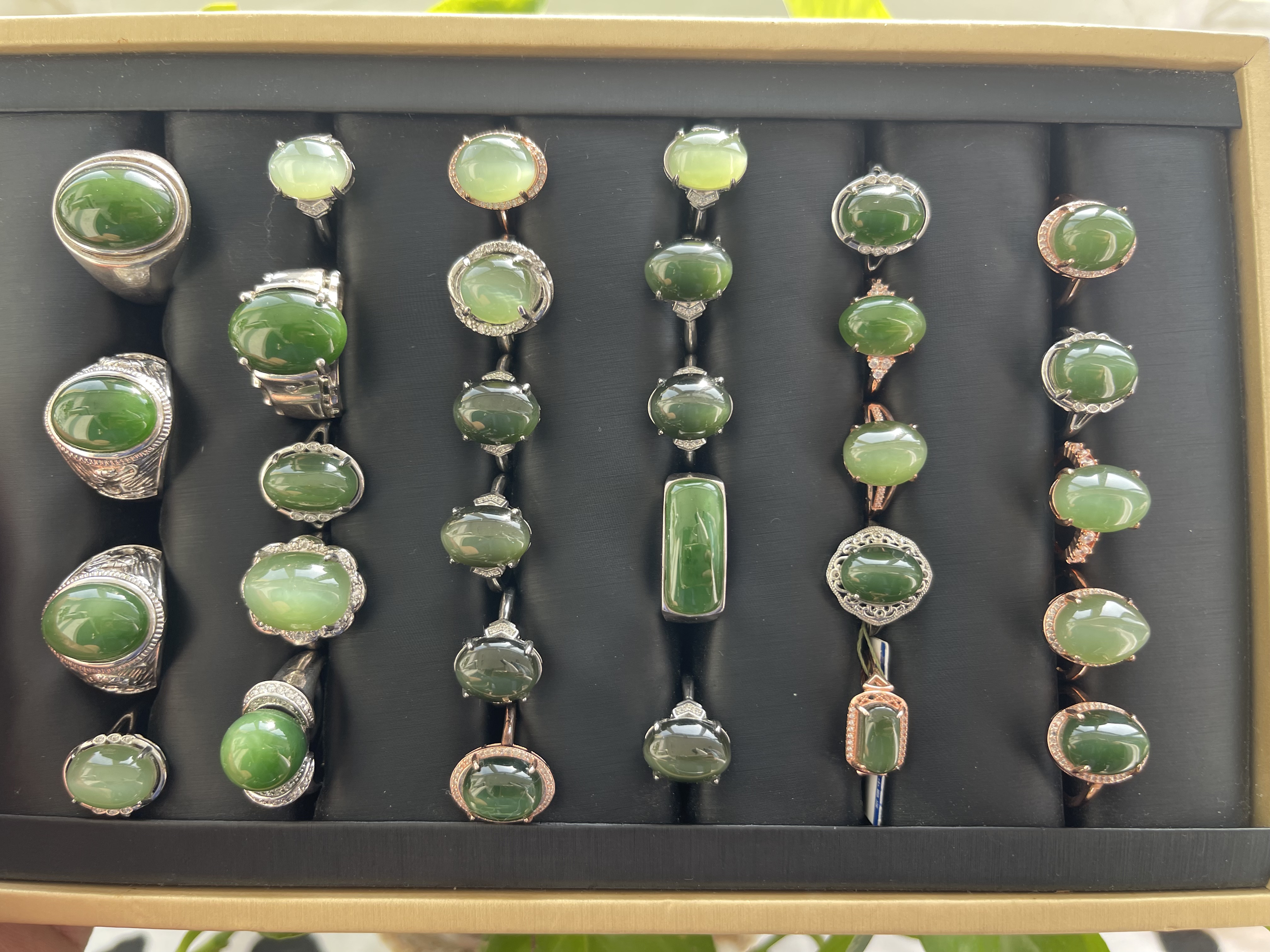 和田玉碧玉戒指 设计不重样 浓绿玉质温润细腻 【直播间有活动】