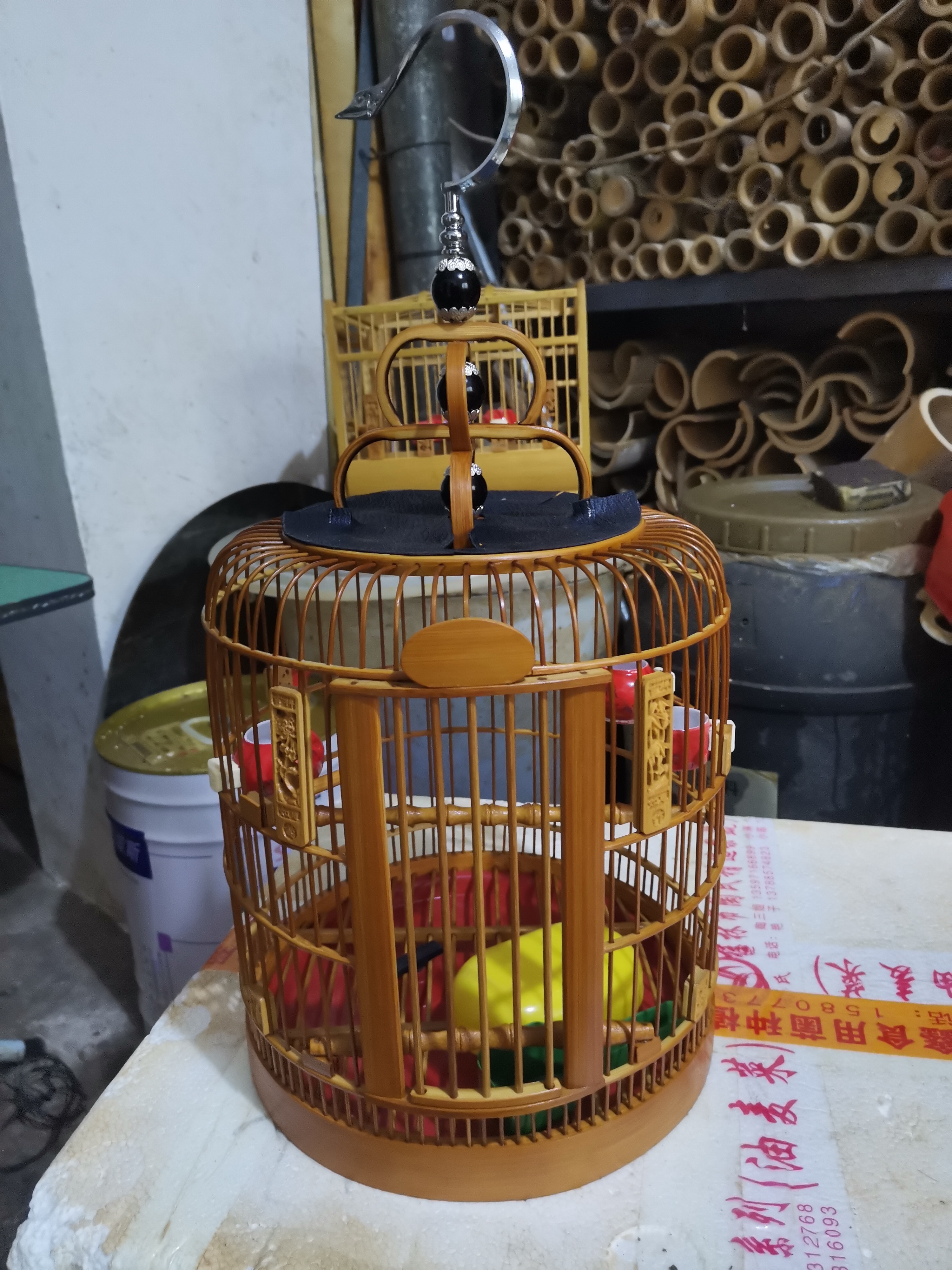 凯里黄豆鸟笼手工制作，直径26公分，公度29