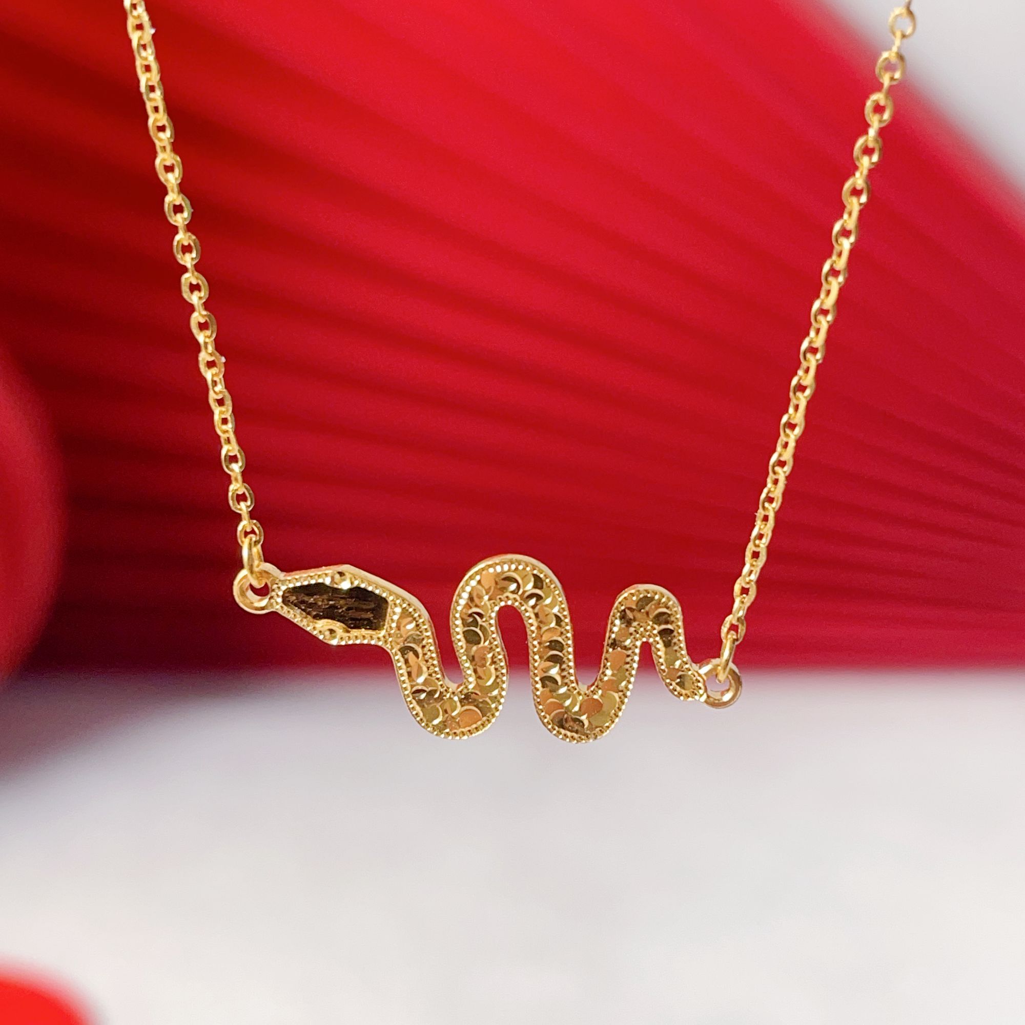 TSL/谢瑞麟足金灵蛇小套链黄金蛇年生肖套链