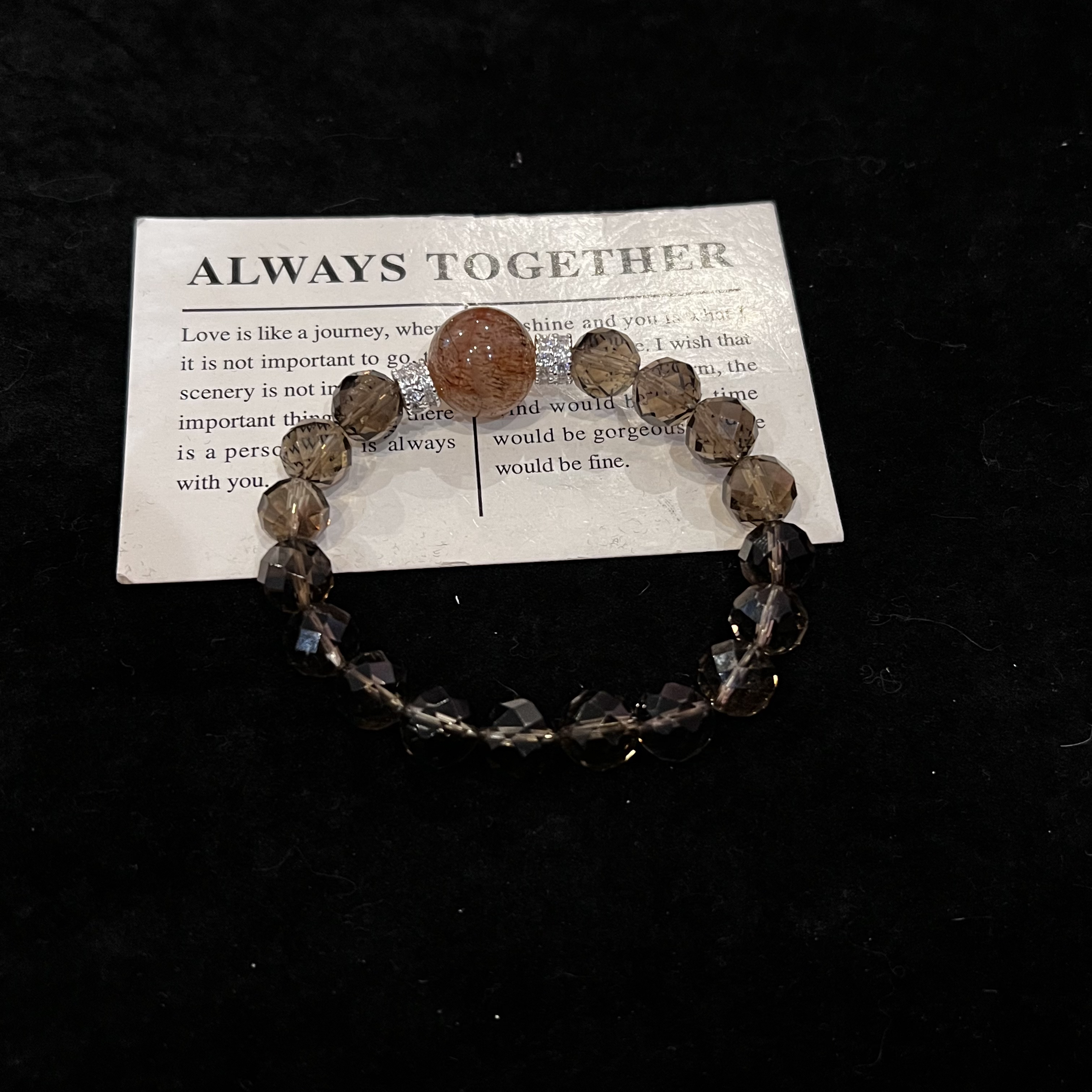 F650 10mm茶晶拼接超七设计款手串 多样性发