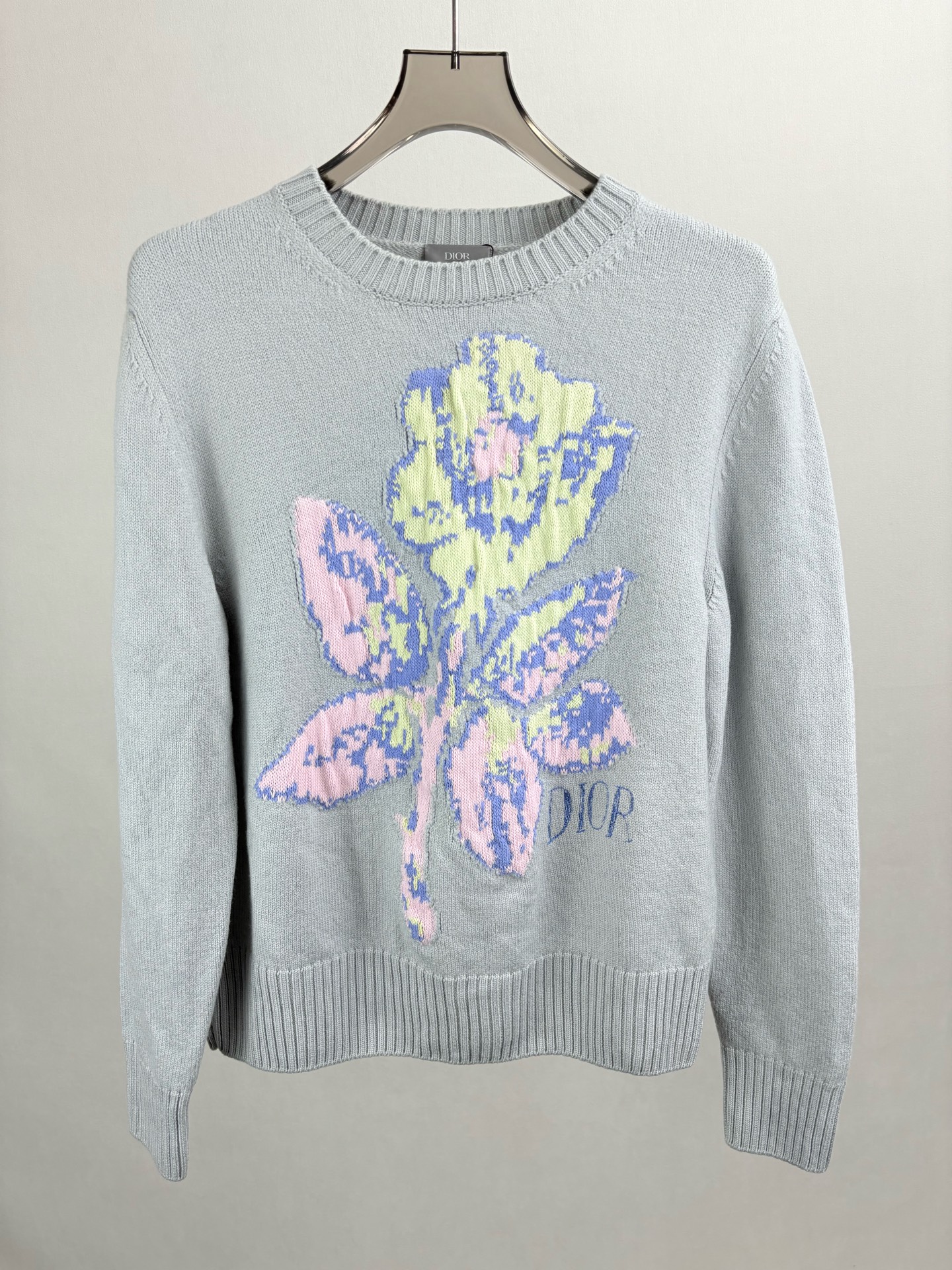 未使用 DIOR/迪奥 迪奥鲜花字母LOGO羊毛毛衣 L码 15538