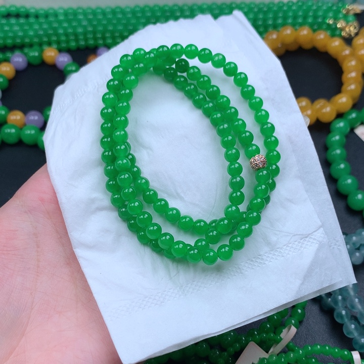 *****缅料卡6正阳绿手串