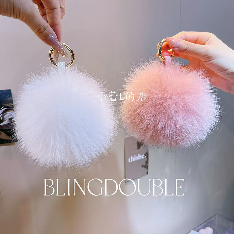 真毛狐狸毛皮草毛球包包挂件手机挂件车挂件