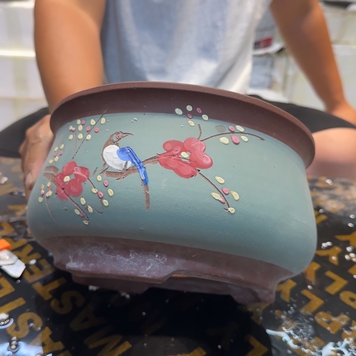 紫砂花盆瑕疵是我