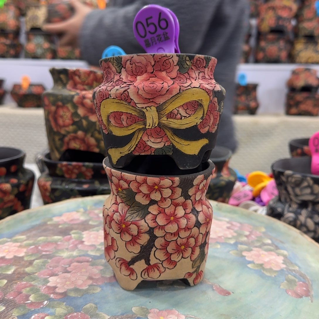 花盆紫砂精品多肉手绘花盆