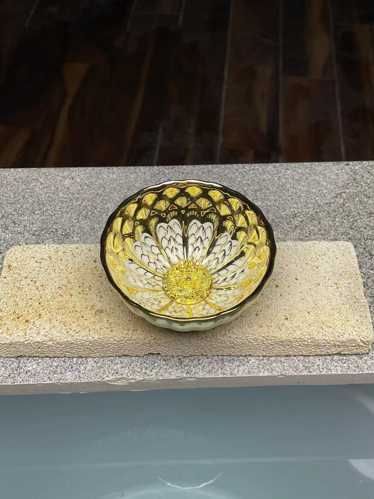 【闪购商品】金色金龙家用主人茶杯
