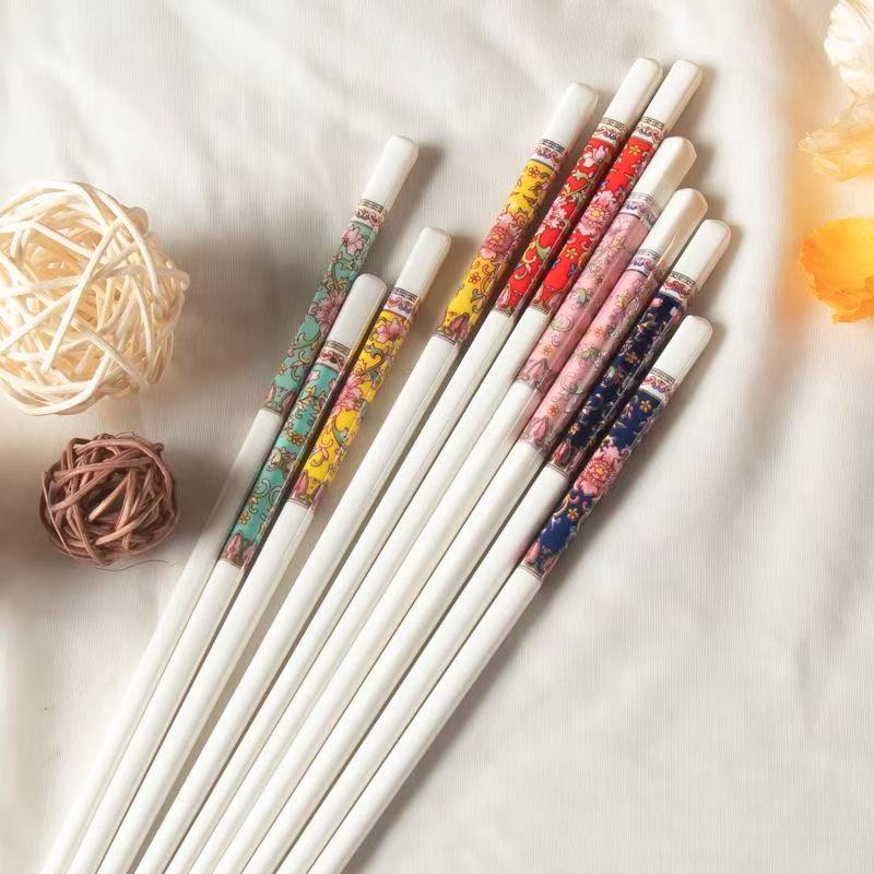 珐琅彩十双筷子+饭勺两件套