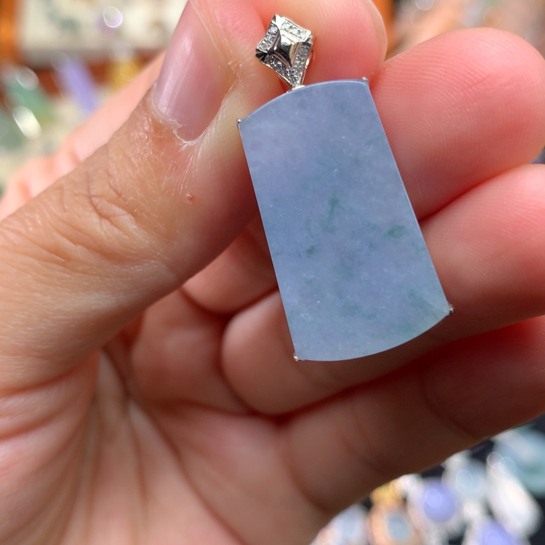 吊坠(不含链)18K金镶嵌翡翠