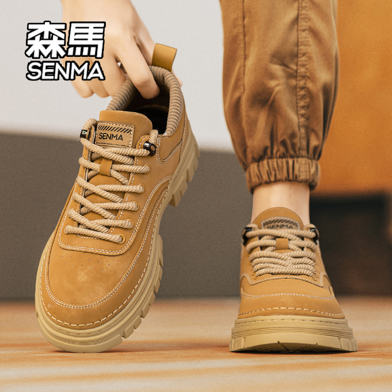 SENMA/森马男鞋冬季英伦风休闲低帮潮鞋青少年百搭运动厚底工装鞋商品图