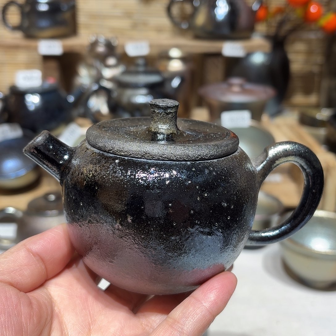壶建水紫陶紫泥柴烧壶