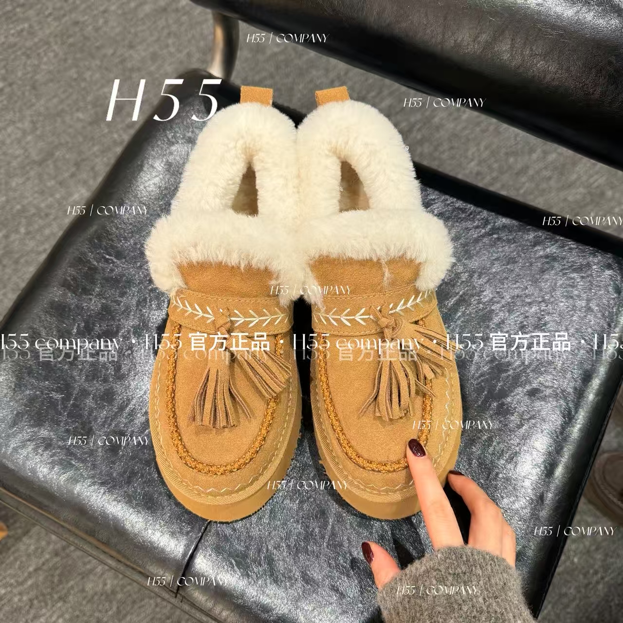 【尤加莉专属】H55女鞋-雪顶松松丨加绒加厚雪地靴-4cm-68-2893