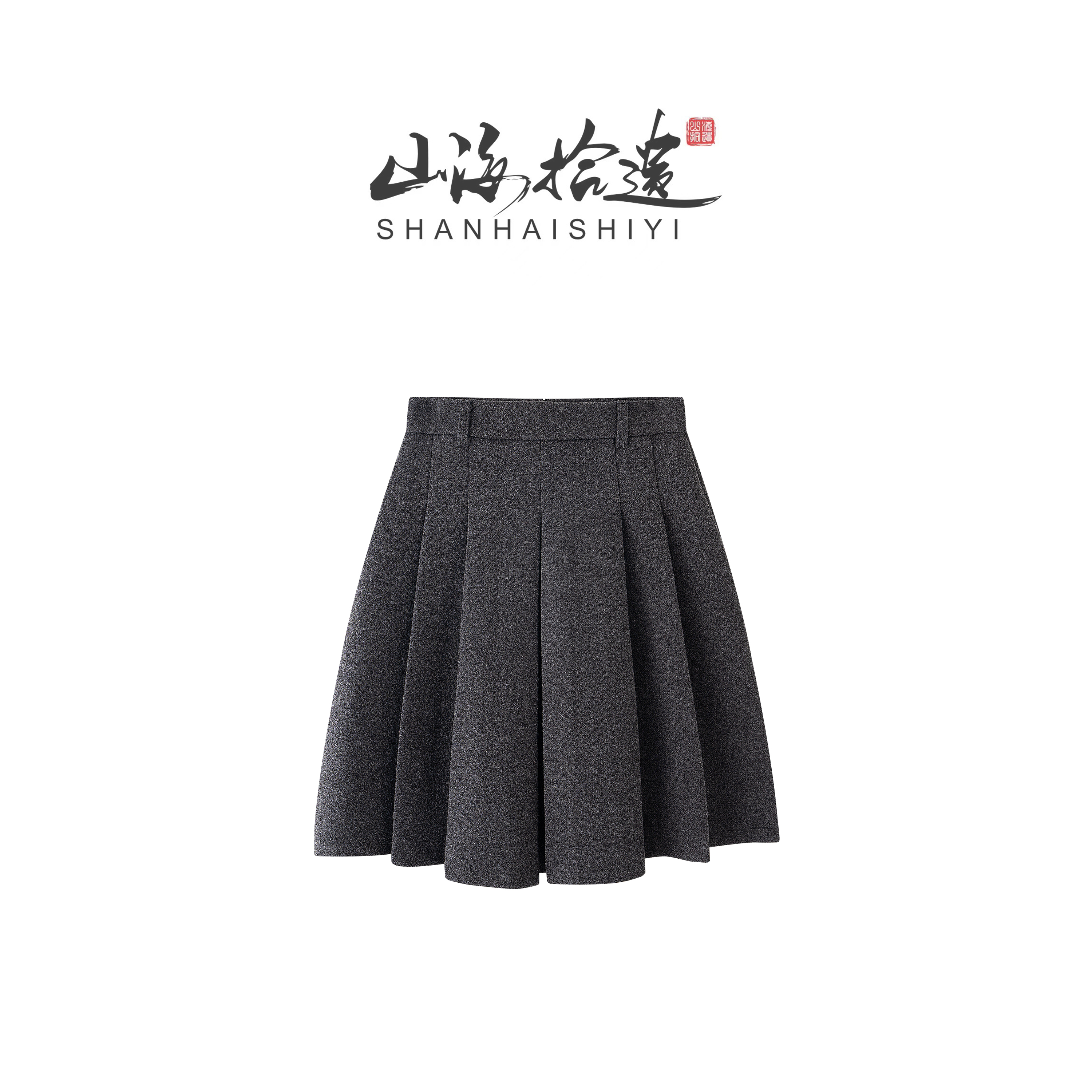 【山海拾遗】秋冬减龄毛呢羊毛百褶半身裙气质简约