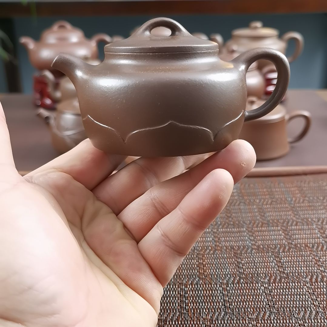 茶壶紫砂紫泥莲韵160CC