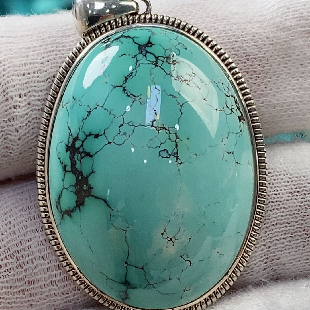 绿松石珠宝奇石银S925镶嵌