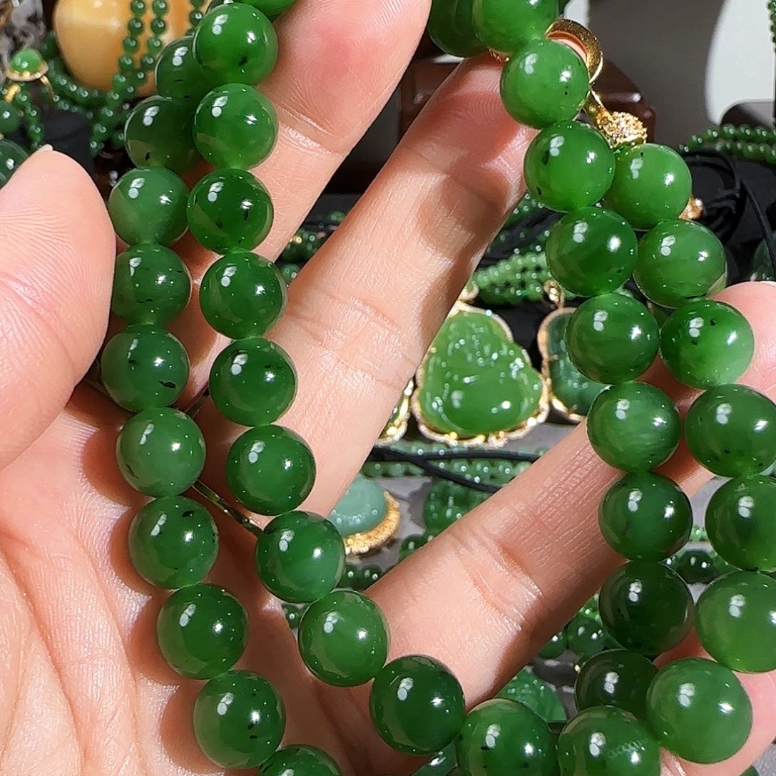 和田玉（碧玉）颈饰银S925镶嵌