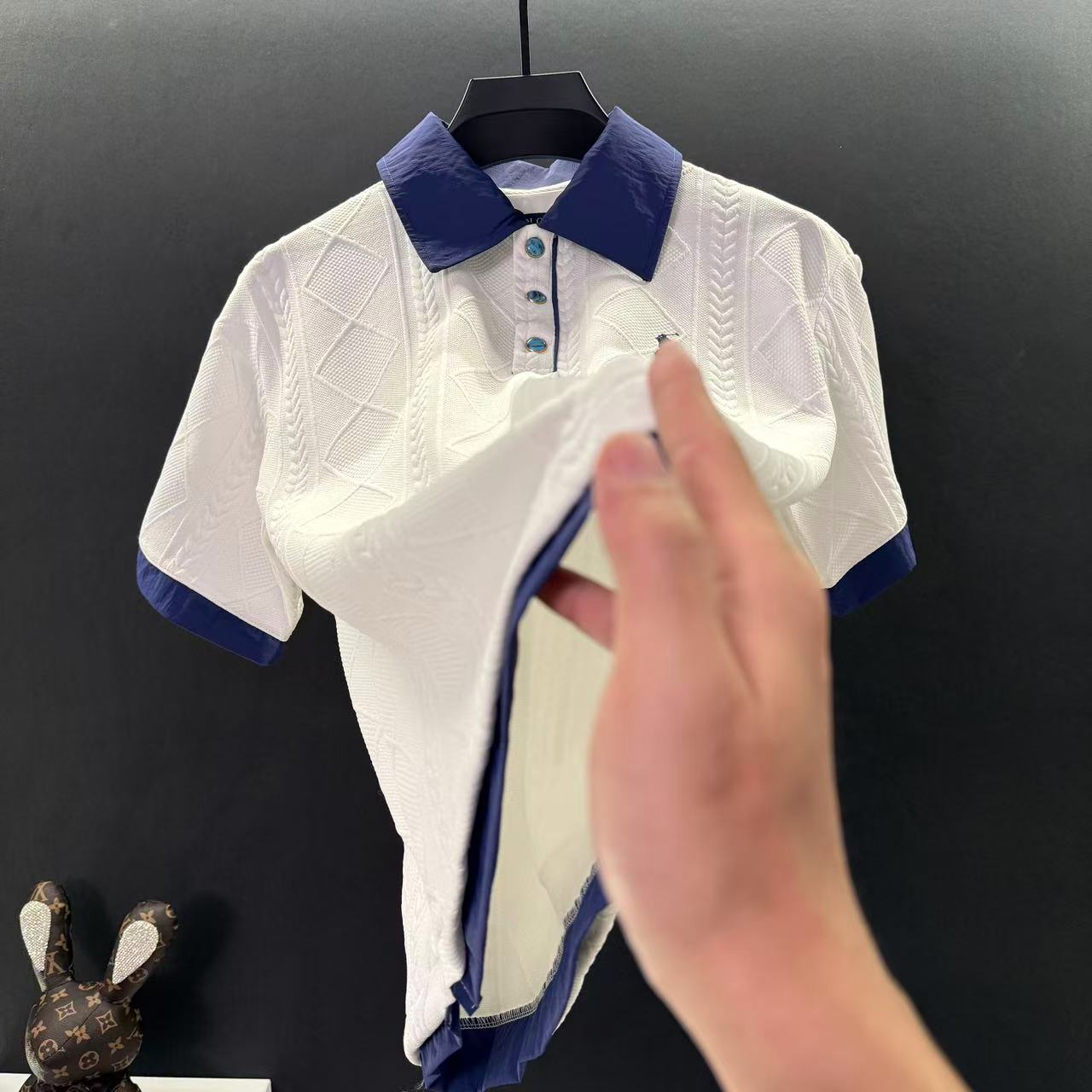 2025年夏季新款设计师POLO衫经典时尚休闲百搭翻领提花男士短袖