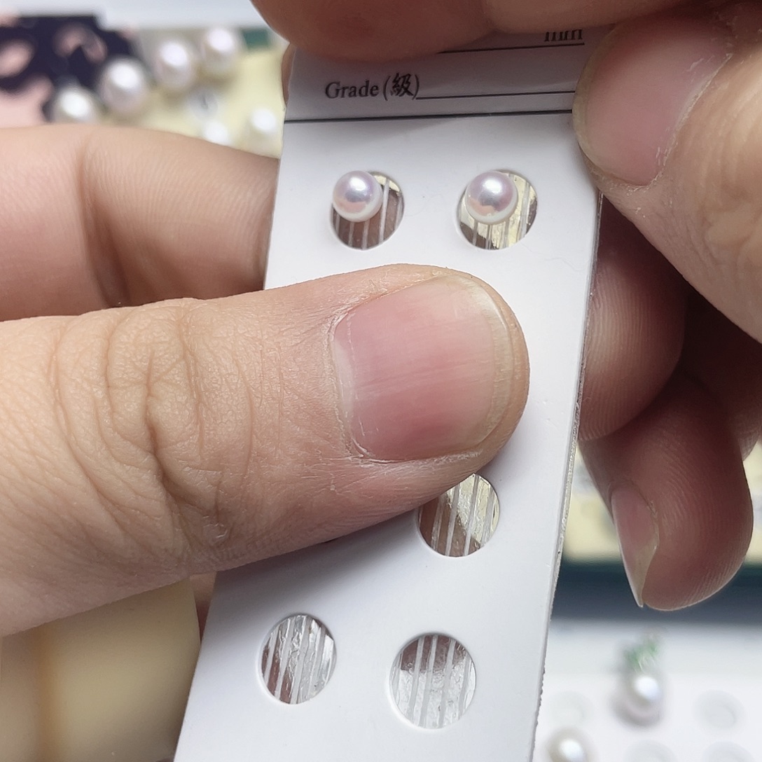 十***咪淡水珍珠耳饰银S925镶嵌