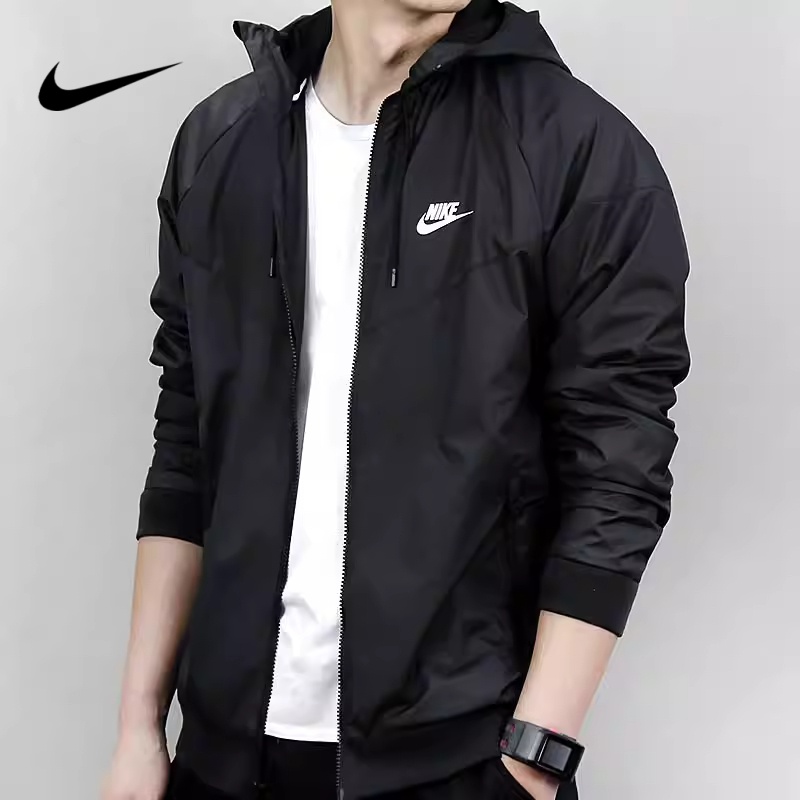 NIKE/耐克外套男春新款连帽梭织户外拉链防风运动服训练夹克男士