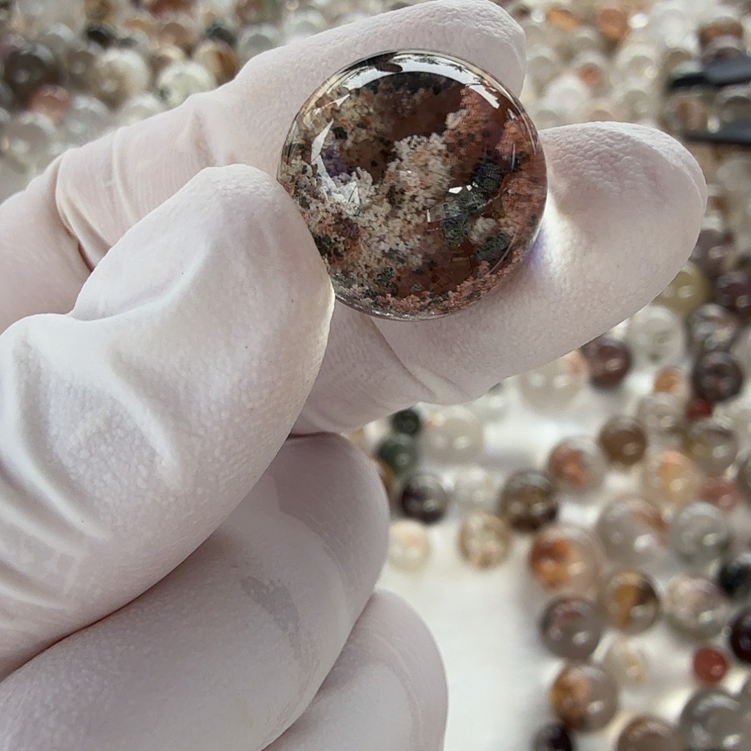 糯***喵未镶嵌珠宝半成品水晶幽灵15.5mm定制不退换