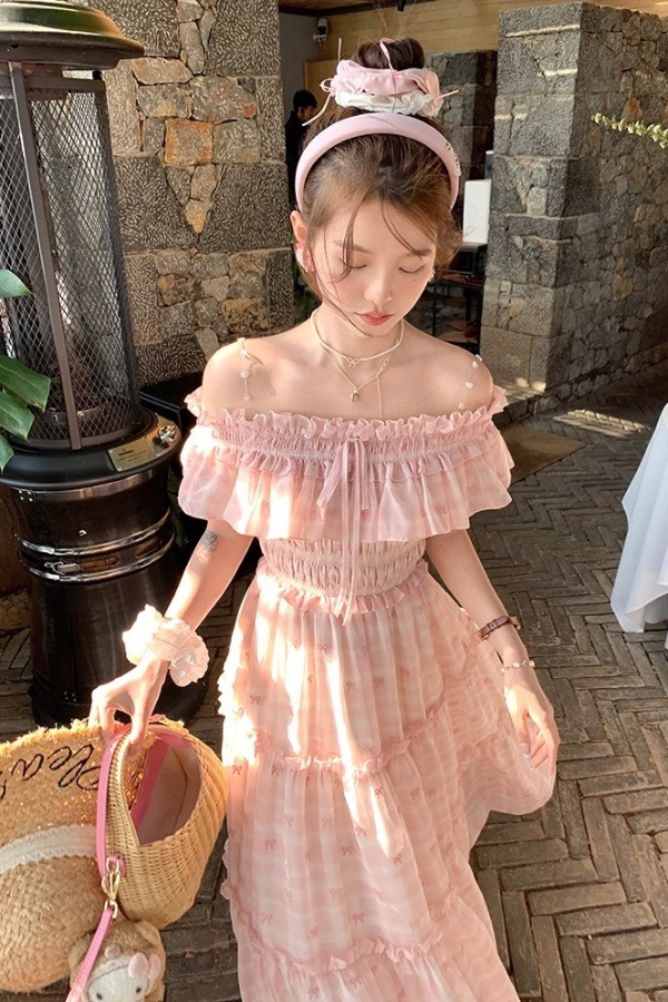 精选夏装显瘦仙气可爱淑女法式桔梗连衣裙