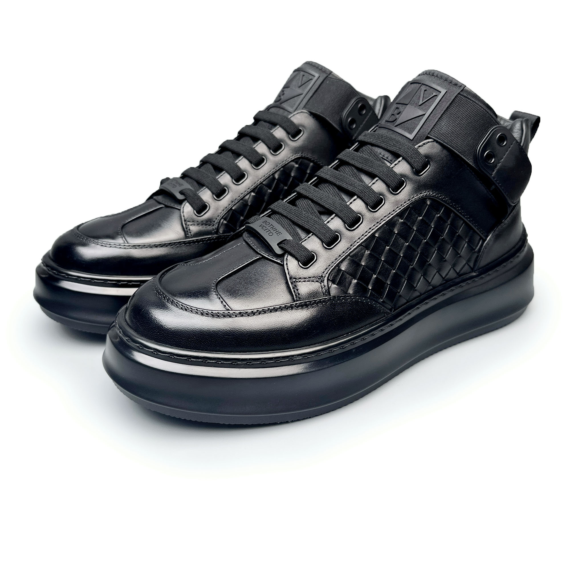 BIEUBRAYR/【有单有棉】编织皮轻奢百搭软弹中帮休闲漫步运动鞋