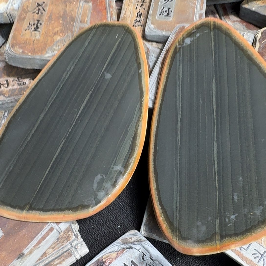 歙砚石刻壶承干泡茶盘