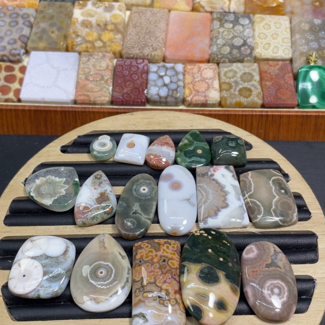 硅化玉未镶嵌颈饰海洋碧玉可单选