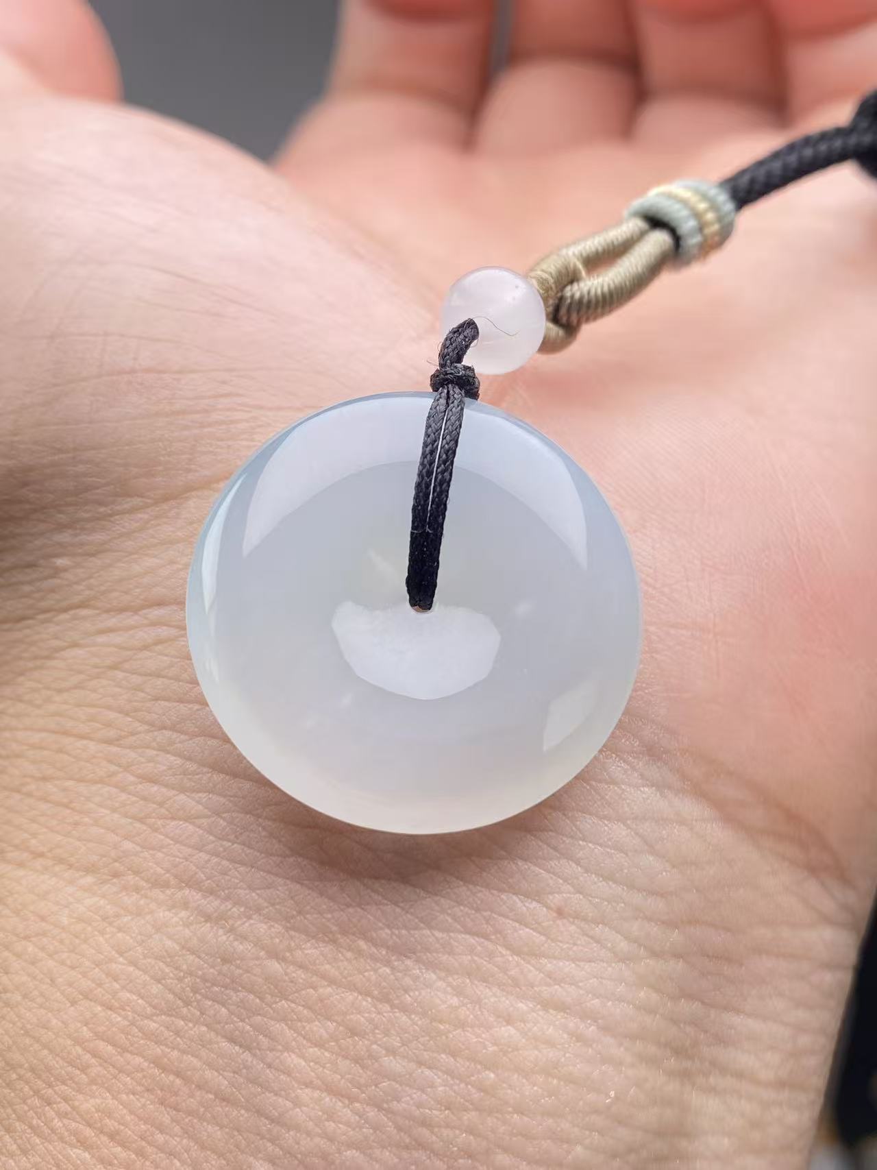 翡翠平安扣挂件冰种翡翠天然缅甸A货25*5.7