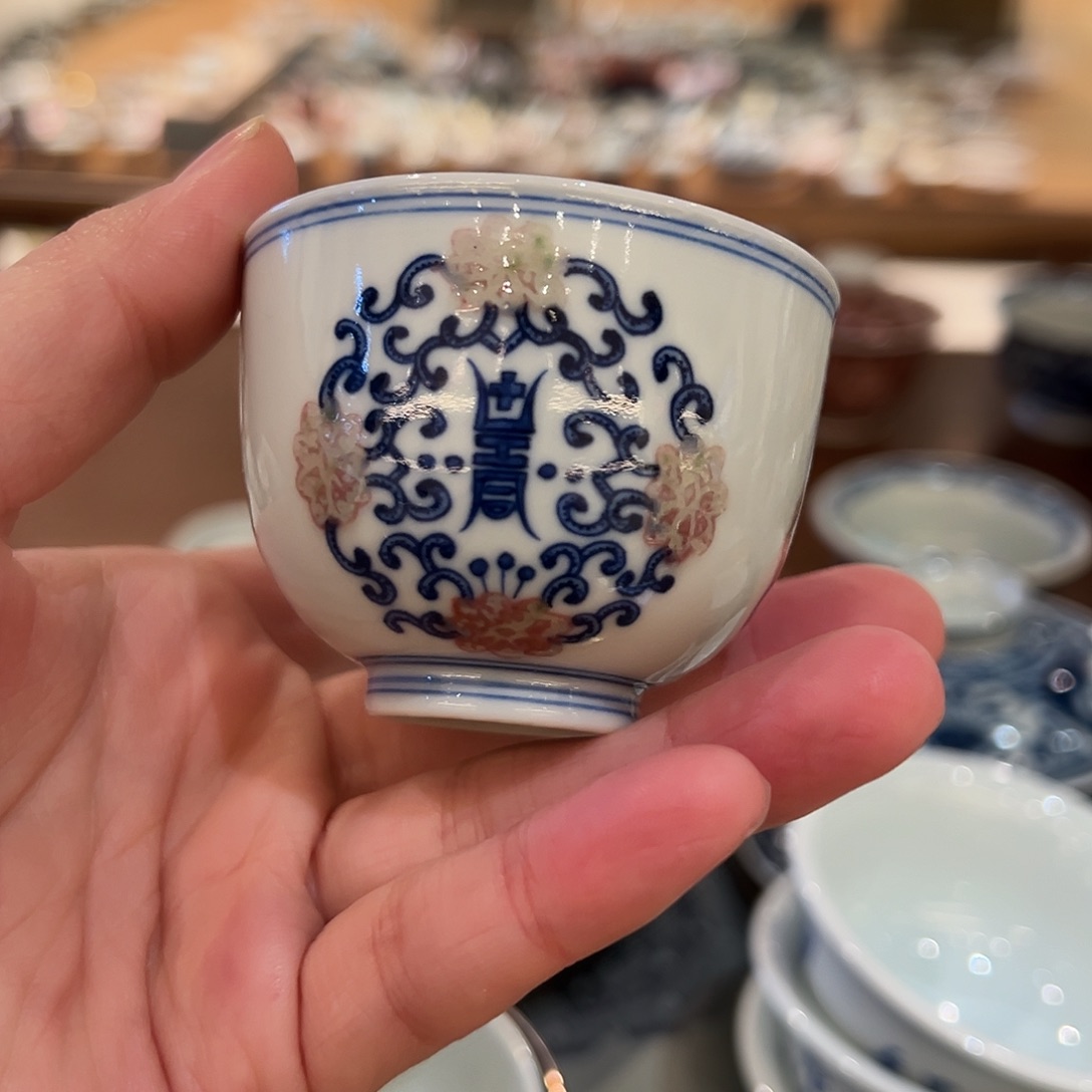 微瑕原矿釉里红杯杯杯杯