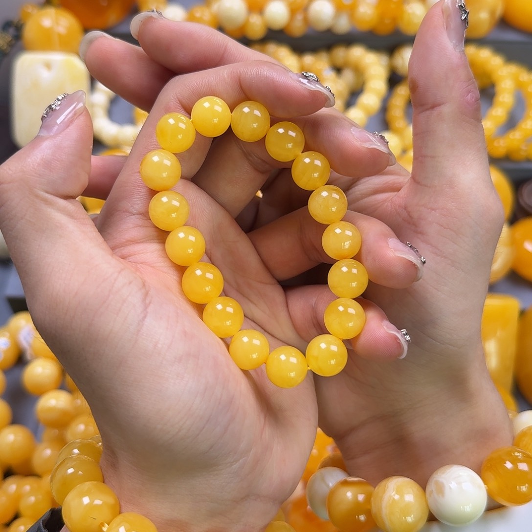 琥珀珠宝奇石未镶嵌11mm