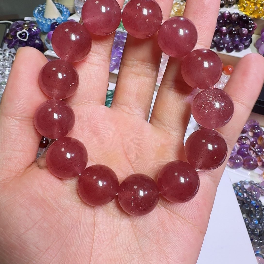 水晶手链未镶嵌刘****草莓晶17mm