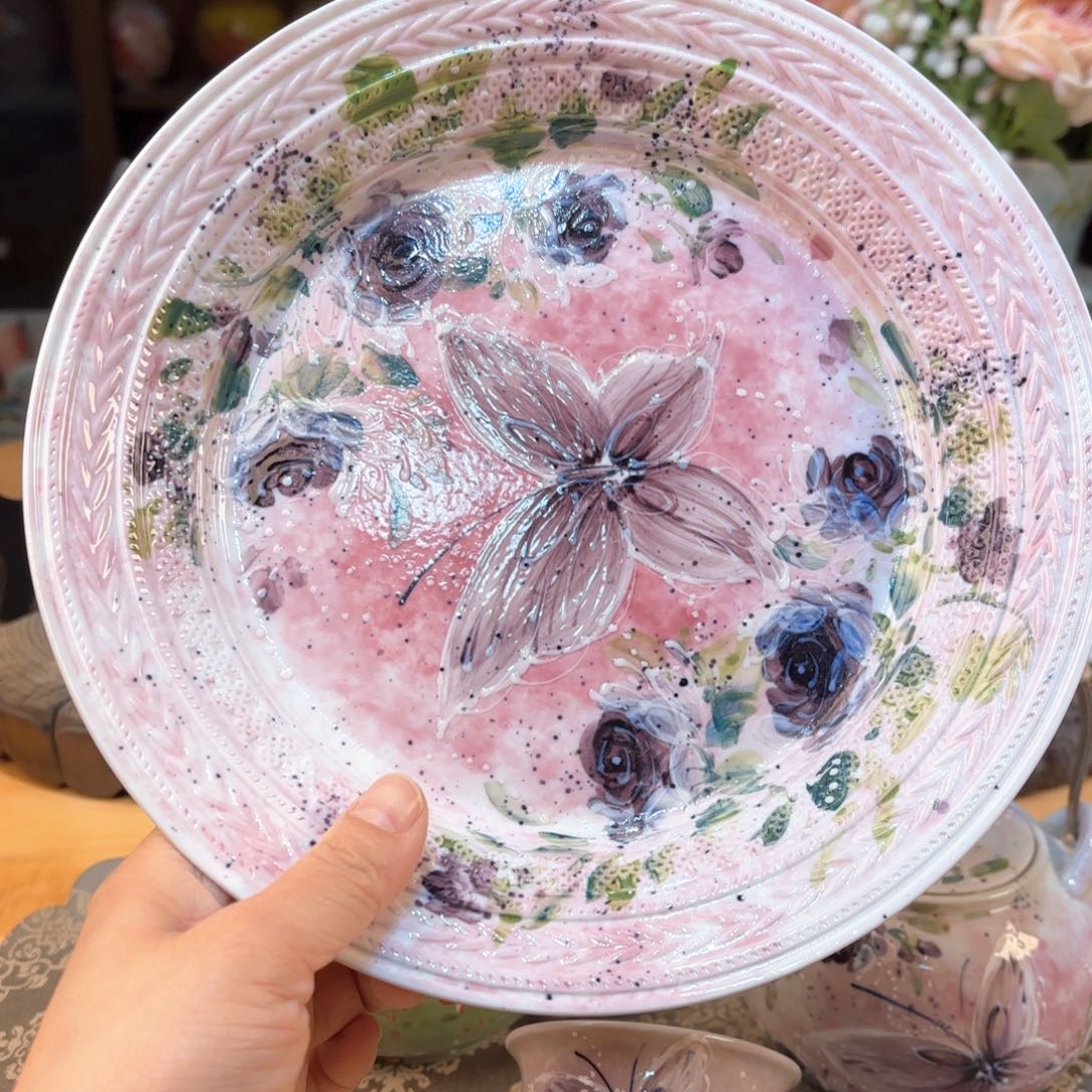 景德镇手绘高温釉下彩陶瓷茶具