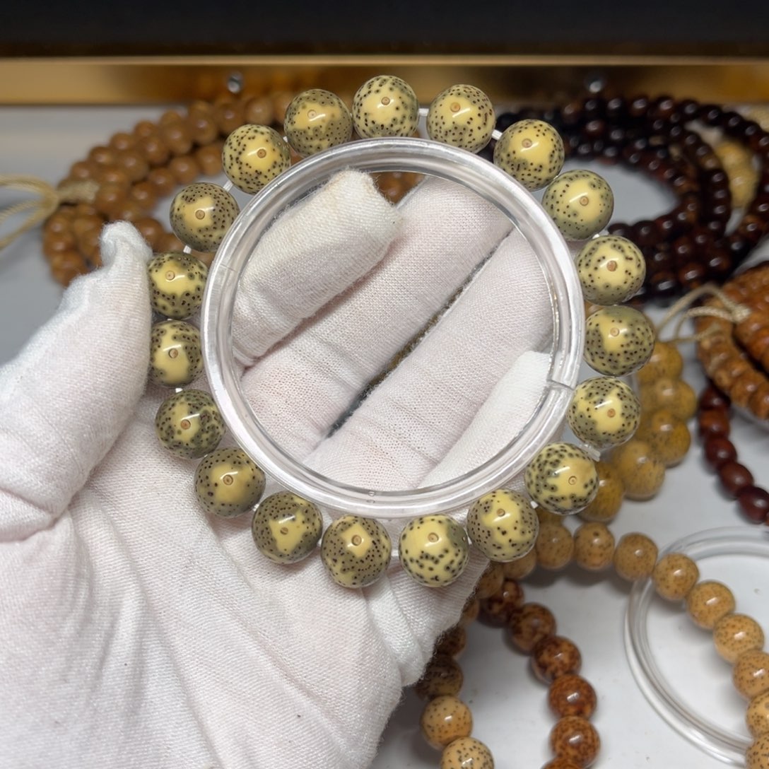 ༄***࿐吊坠星月菩提12正圆珠青花