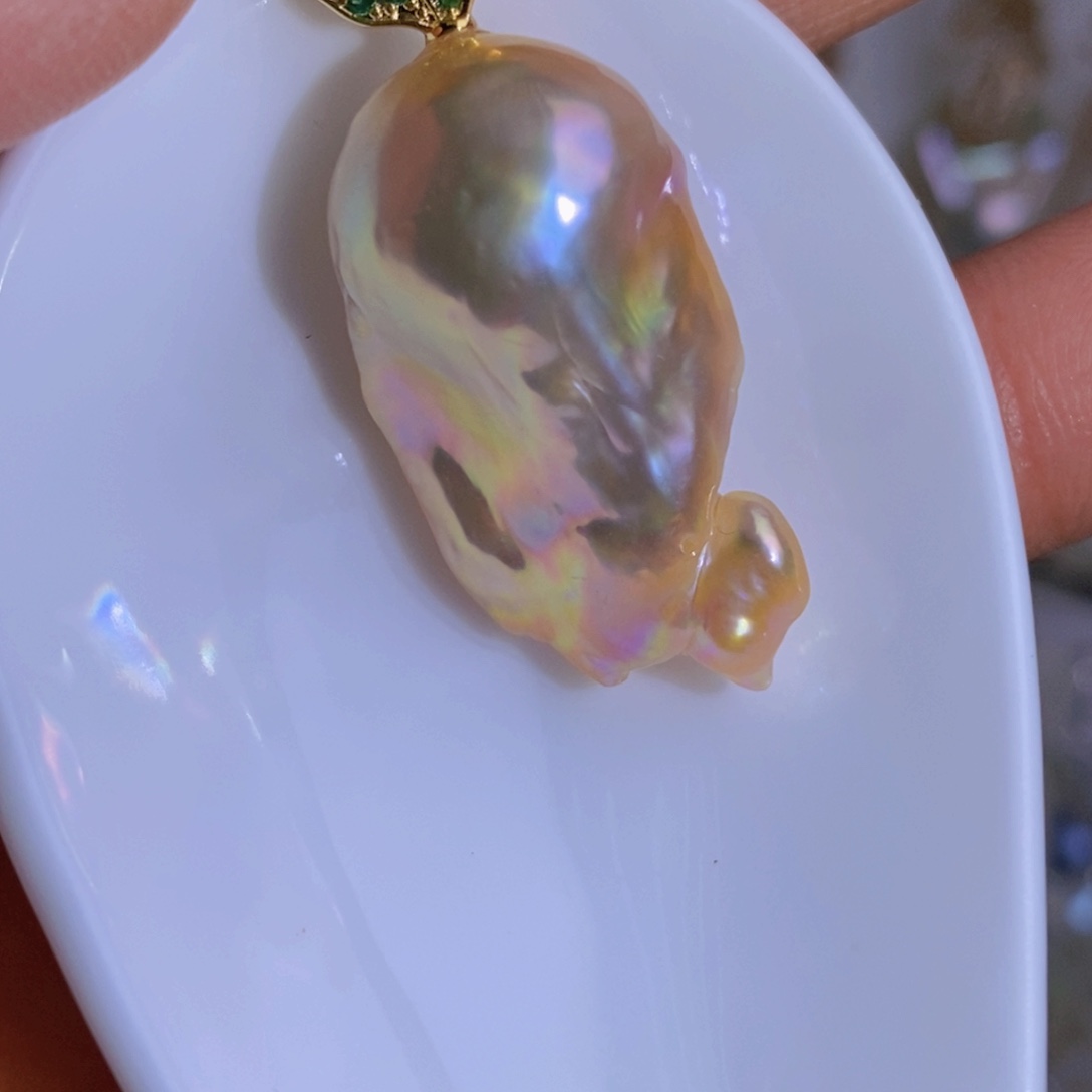 银S925镶嵌天然淡水珍珠淡水珍珠