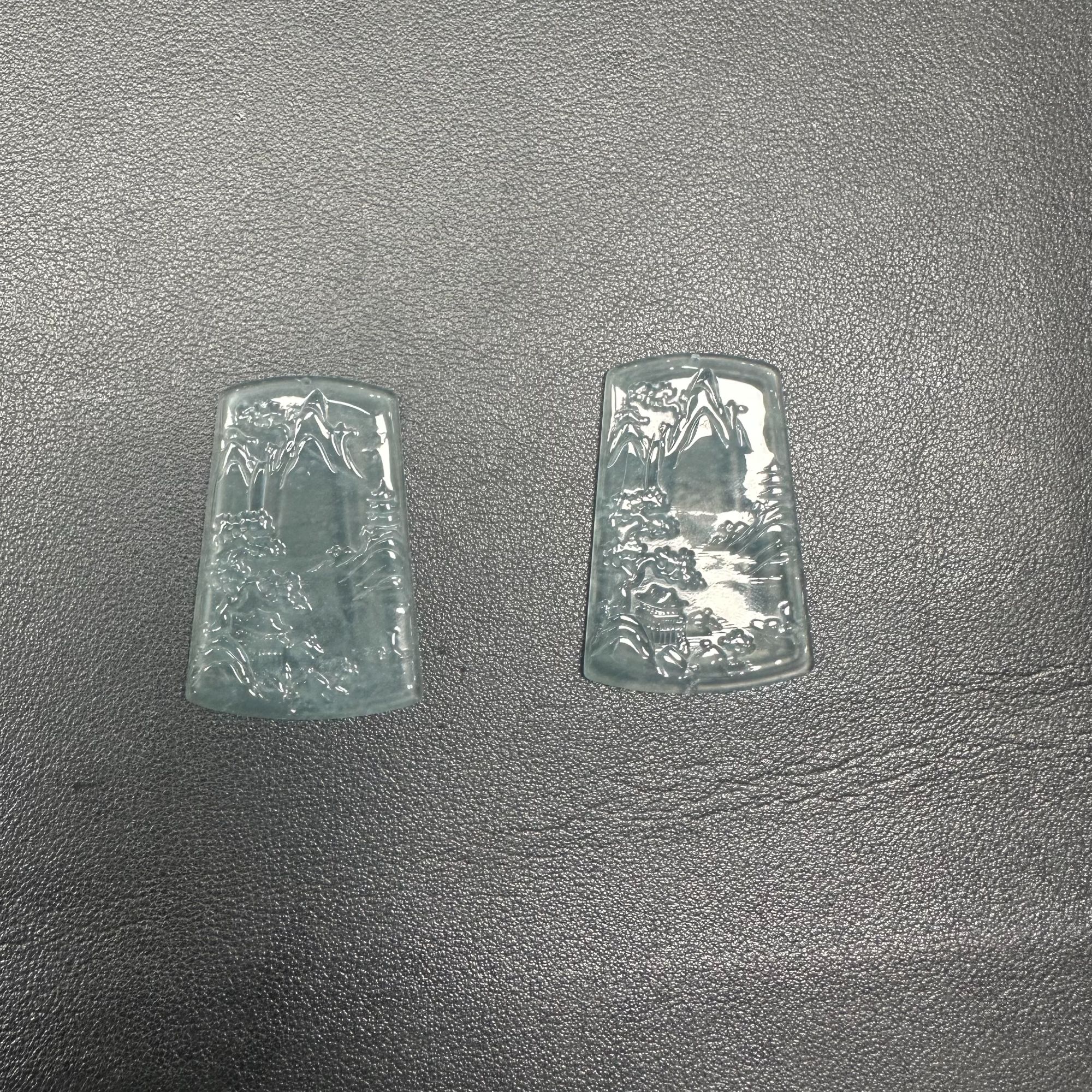 【玉经纶】45582/Q29-622-天然A货翡翠山水牌吊坠-多样性发其一