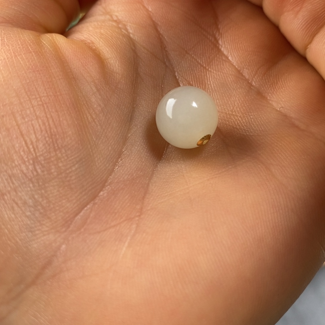 和田玉18K金镶嵌吊坠(不含链)冰底路路通