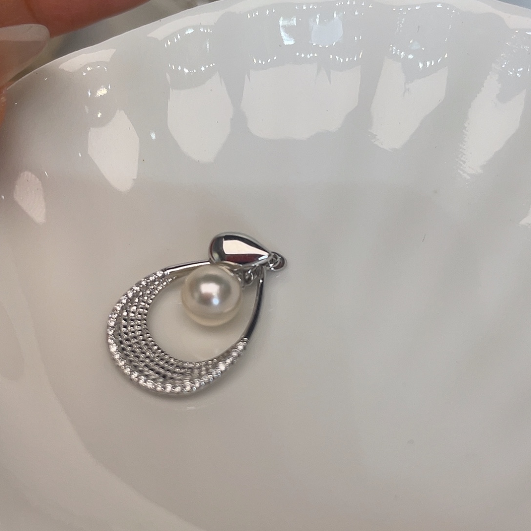 吊坠(不含链)海水珍珠银S925镶嵌