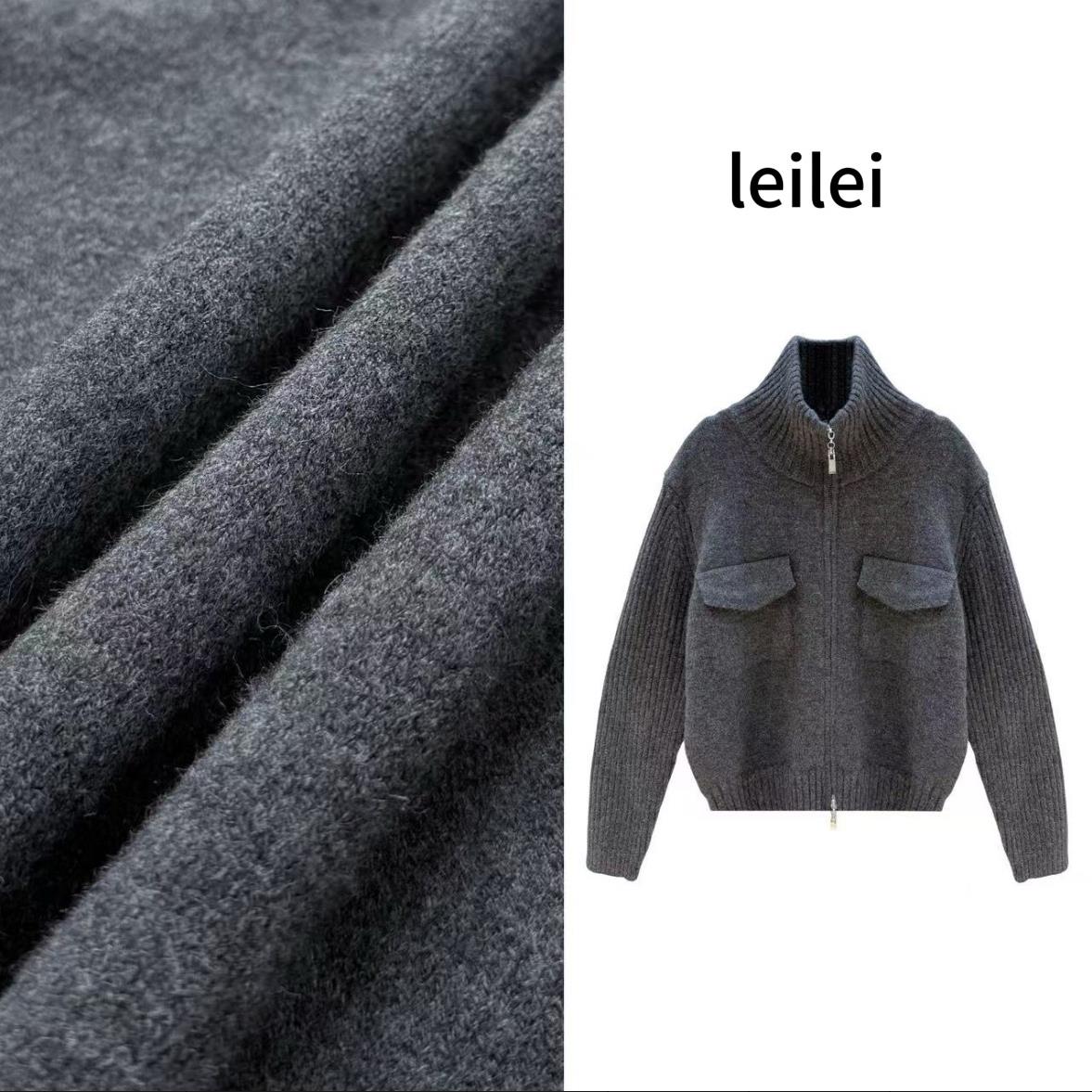 雷雷【针芒星轨】2025冬季新款休闲时尚立领拉链羊毛外套H6338