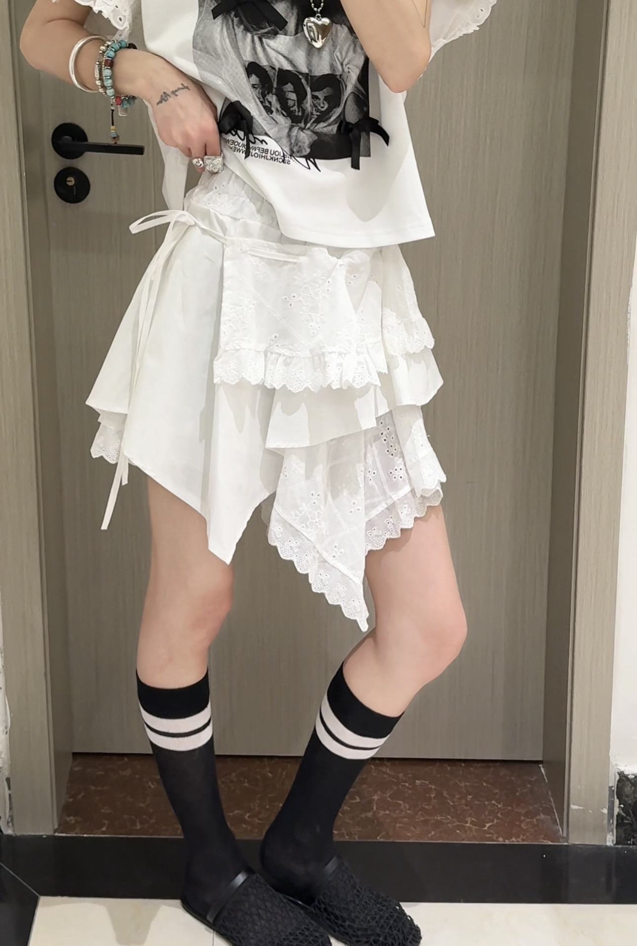 【SSOUHAN】不规则重工钩花韩版ins半身裙小众设计