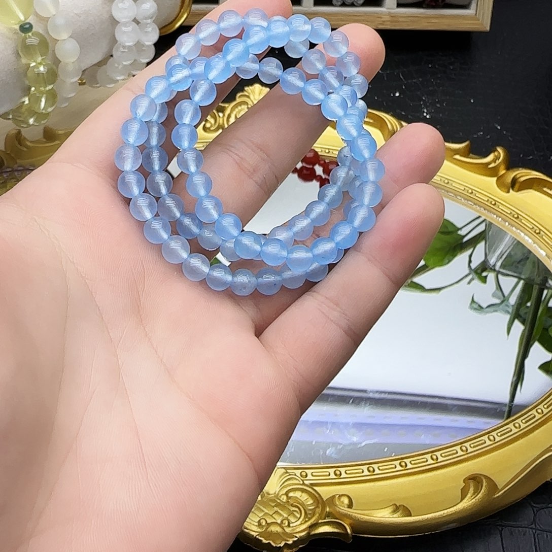 钢***划海蓝宝石未镶嵌手链水晶