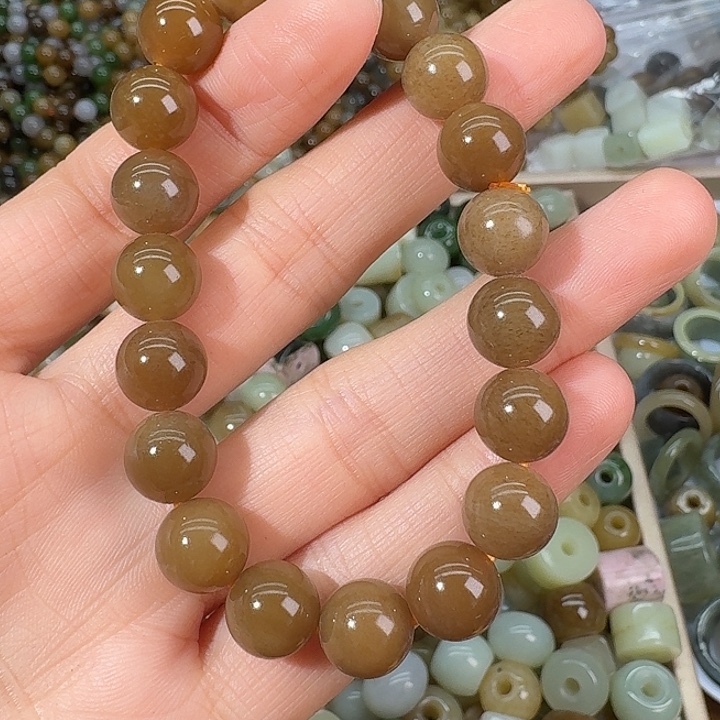 粒***2和田玉（糖玉）未镶嵌颈饰10mm拍2