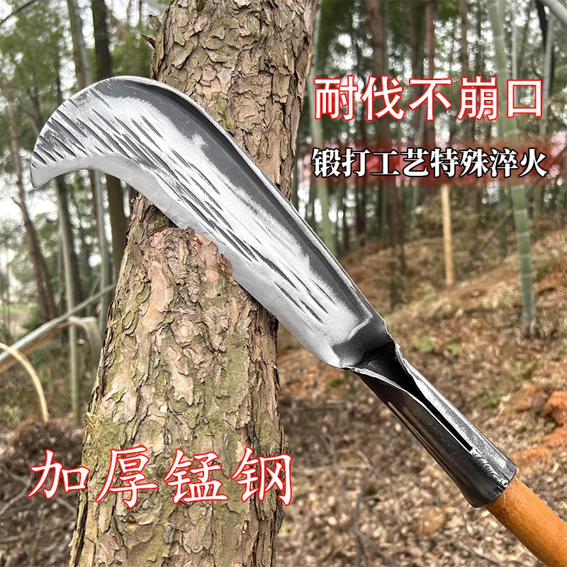 炮弹钢纯手工锻打农用砍柴刀砍树砍竹专用老式弯刀户外开荒砍山刀