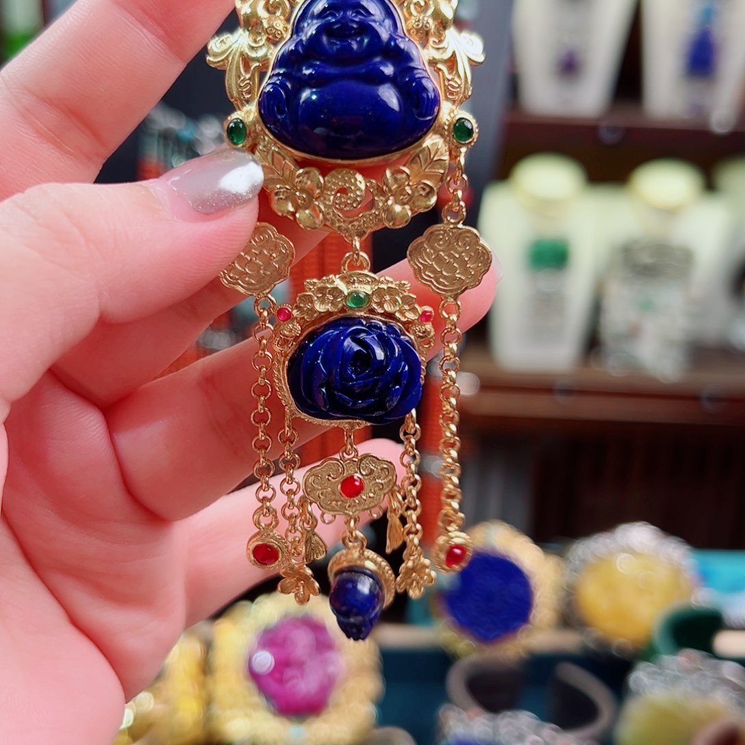 925银珐琅锦象原创设计款胸针吊坠两用