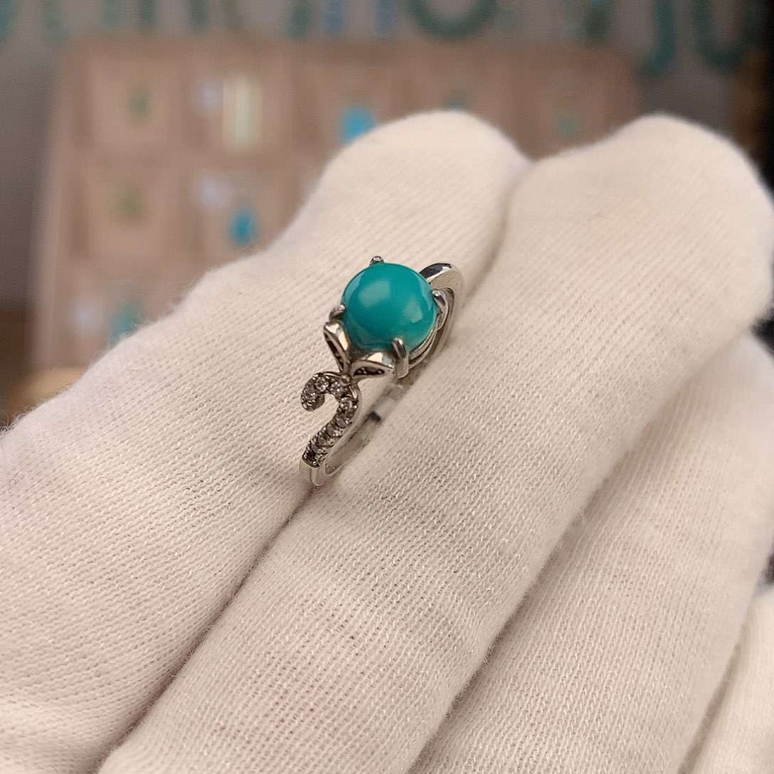 绿松石银S925镶嵌戒指