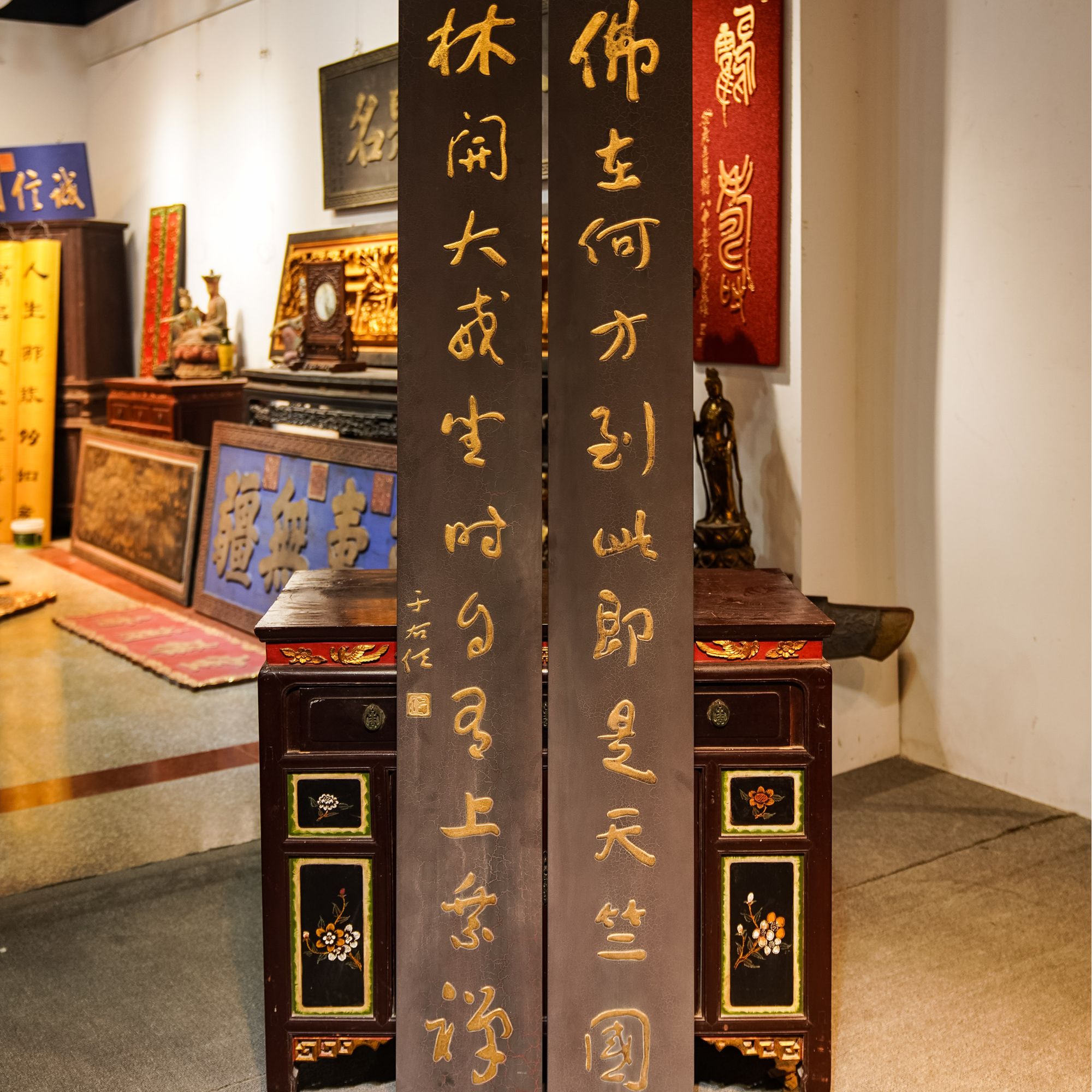古实木木匾刻字对联招牌木质匾额挂屏定制 佛在何方