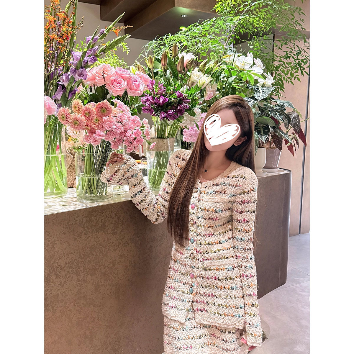 【3764】法式小香风高级感针织开衫外套高腰a字半身裙两件套女