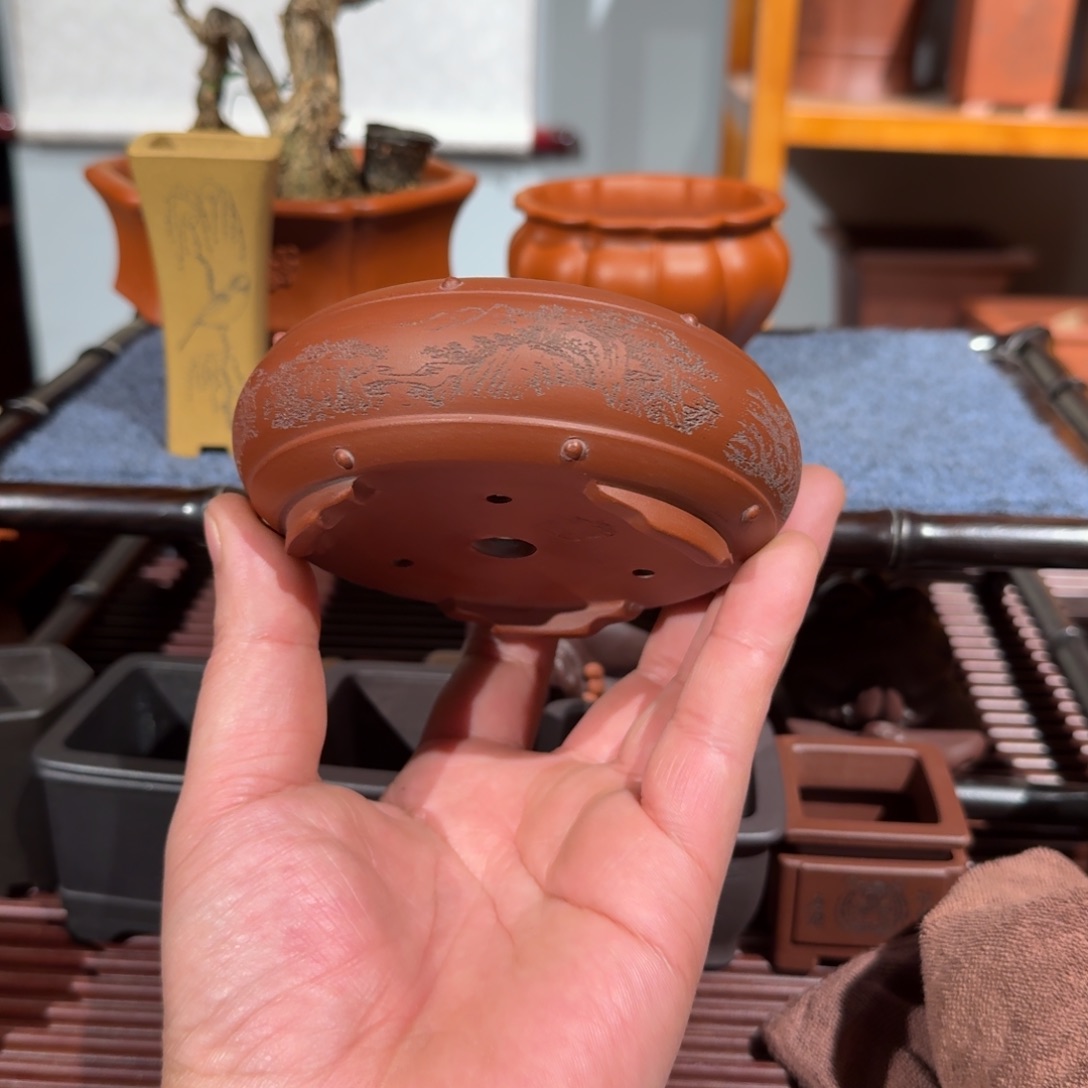 紫砂花盆原矿紫泥