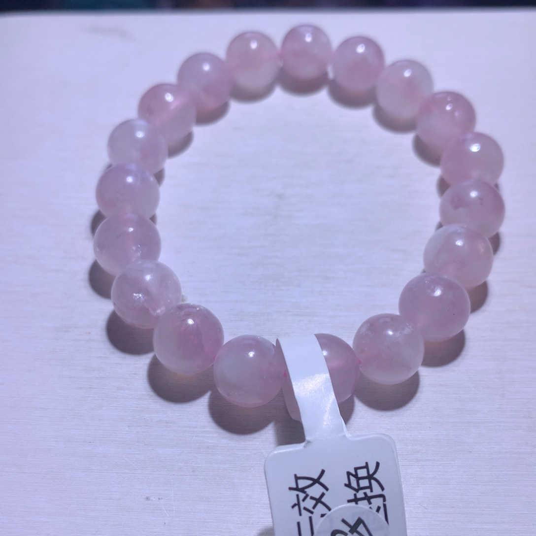 水晶手串银S925镶嵌粉祖母10.1m